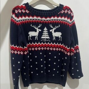Janie and Jack Navy Red Knit Sweater Toddler / Kids unisex size 4